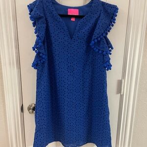 Lilly Pulitzer Blue Pom-Pom Mini Dress